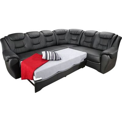 SIT & MORE Bellevue L-Form Sofa Schwarz Microfaser Leder Bettfunktion SIT & MORE Bellevue L-Form Sofa Schwarz Microfaser Leder Bettfunktion