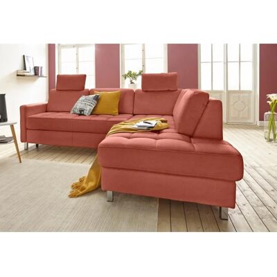 Sit & More Pablo L-Form Sofa - Microfaser - Orange - Modernes Design Sit & More Pablo L-Form Sofa - Microfaser - Orange - Modernes Design