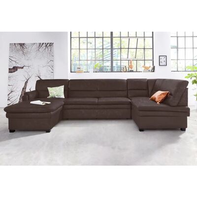 SIT&MORE Pisa U-Form Sofa - Mikrofaser, Rechte Ottomane SIT&MORE Pisa U-Form Sofa - Mikrofaser, Rechte Ottomane