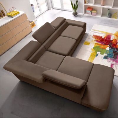 SIT&MORE Alcatraz L-Form Sofa - Modern, Microfaser, Braun - Sofa SIT&MORE Alcatraz L-Form Sofa - Modern, Microfaser, Braun - Sofa