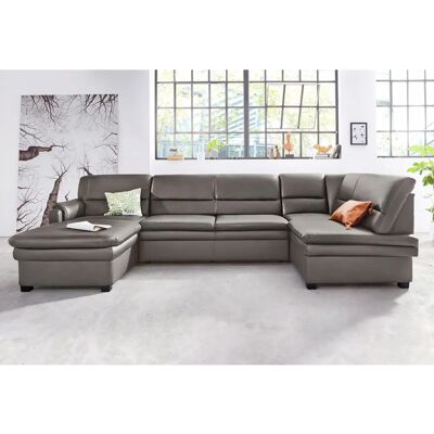 SIT&MORE Pisa U-Form Sofa - U-förmiges echtes Leder-Sofa mit Ottomanen SIT&MORE Pisa U-Form Sofa - U-förmiges echtes Leder-Sofa mit Ottomanen
