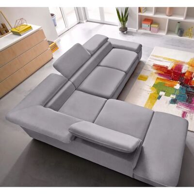 SIT&MORE Alcatraz L-Form Sofa - Mikrofaser, Ottomane, Bett, Grau SIT&MORE Alcatraz L-Form Sofa - Mikrofaser, Ottomane, Bett, Grau