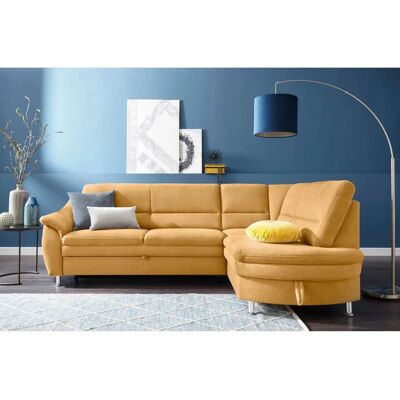 SIT&MORE Cardoso L-Form Sofa - Microfaser, Ottomane rechts, mit Bettfunktion SIT&MORE Cardoso L-Form Sofa - Microfaser, Ottomane rechts, mit Bettfunktion