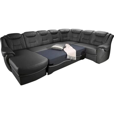SIT&MORE Bellevue U-Form Sofa - U-förmiger Leder-Sofa mit Bettfunktion SIT&MORE Bellevue U-Form Sofa - U-förmiger Leder-Sofa mit Bettfunktion