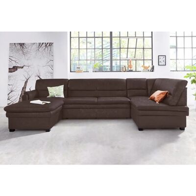 SIT&MORE Pisa U-Form Sofa mit Ottomane & Bettfunktion SIT&MORE Pisa U-Form Sofa mit Ottomane & Bettfunktion