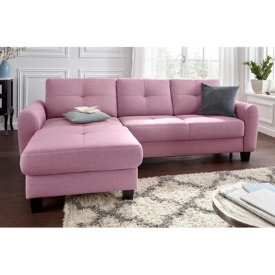 SIT&MORE Varese L-Form Rosé Sofa - Ecksofa mit Bettfunktion SIT&MORE Varese L-Form Rosé Sofa - Ecksofa mit Bettfunktion