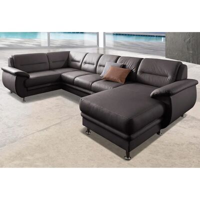 SIT & MORE Mailand U-Form Couch - Natur-Leder, Mokka, 312cm SIT & MORE Mailand U-Form Couch - Natur-Leder, Mokka, 312cm