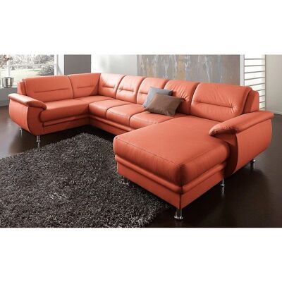 SIT & MORE Mailand U-Form - Sectional Sofa - Terracotta - Durable Leather SIT & MORE Mailand U-Form - Sectional Sofa - Terracotta - Durable Leather