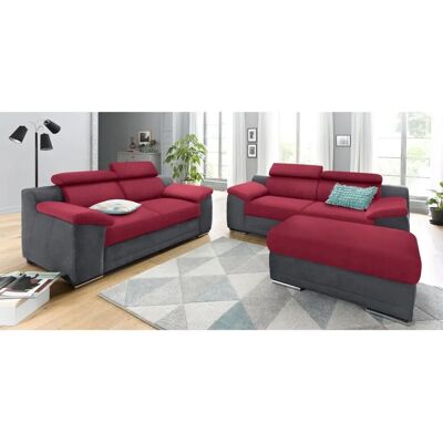 SIT & MORE Xenia 2-Sitzer Sofa - Modern, Microfaser, Rot/Grau SIT & MORE Xenia 2-Sitzer Sofa - Modern, Microfaser, Rot/Grau
