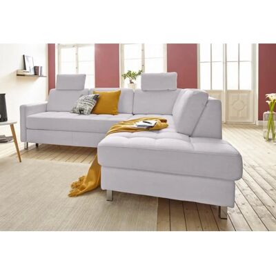 Sit & More Pablo L-Form Sofa - Microfaser, Silber, 233cm Sit & More Pablo L-Form Sofa - Microfaser, Silber, 233cm