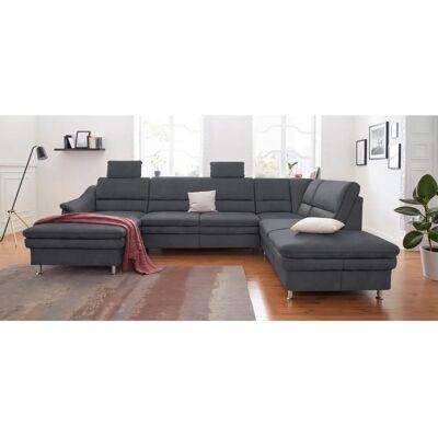 Sit & More Cardoso U-Form Sofa - Microfaser, Recamiere links, Grau Sit & More Cardoso U-Form Sofa - Microfaser, Recamiere links, Grau
