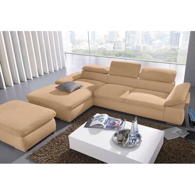 SIT & MORE Valantine L-Form Sofa - Microfaser, Braun, Mit Bettfunktion SIT & MORE Valantine L-Form Sofa - Microfaser, Braun, Mit Bettfunktion