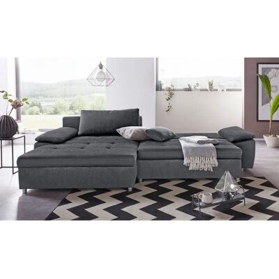SIT & MORE Labene L-Form Sofa - Mikrofaser, Dunkelgrau SIT & MORE Labene L-Form Sofa - Mikrofaser, Dunkelgrau