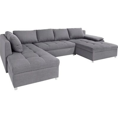SIT & MORE Labene U-Form Sofa - Mikrofaser, Grau - XXL, Wendemöglich, mit Bettfunktion SIT & MORE Labene U-Form Sofa - Mikrofaser, Grau - XXL, Wendemöglich, mit Bettfunktion