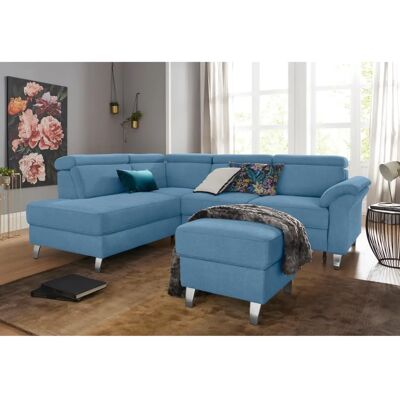 sit&more Arngast L-Form Sofa - Weiche Struktur, Blau, Ottomane links sit&more Arngast L-Form Sofa - Weiche Struktur, Blau, Ottomane links