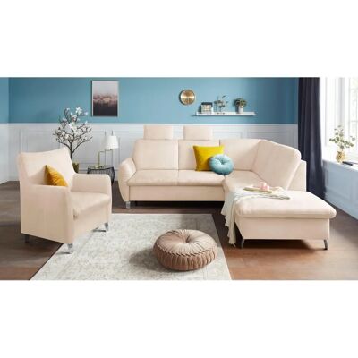 sit&more Daytona L-Form Sofa - Microfaser Beige mit Bettfunktion sit&more Daytona L-Form Sofa - Microfaser Beige mit Bettfunktion