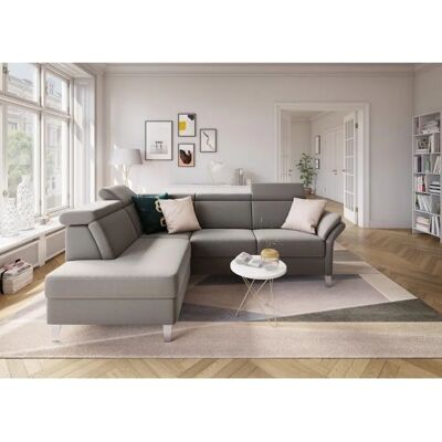 SIT & MORE Vincenzo L-Form Sofa - Microfaser, Linke Ottomane, Kopfteilverstellung SIT & MORE Vincenzo L-Form Sofa - Microfaser, Linke Ottomane, Kopfteilverstellung
