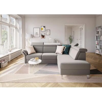 SIT & MORE Vincenzo L-Form Sofa - Microfaser, Rechte Ottomane, Verstellbare Kopfstütze SIT & MORE Vincenzo L-Form Sofa - Microfaser, Rechte Ottomane, Verstellbare Kopfstütze