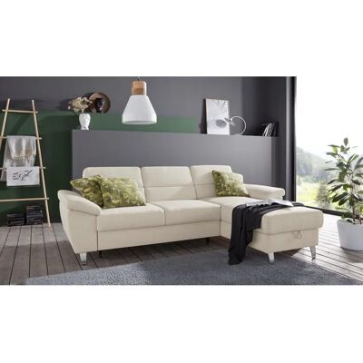 SIT&MORE Sorano Beiges Sofa - L-Form Bett & Stauraum SIT&MORE Sorano Beiges Sofa - L-Form Bett & Stauraum