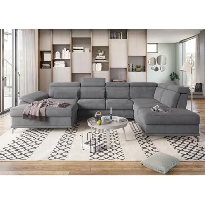 SIT & MORE Cabrio U-Form Sofa - U-förmiges Sofa, Sitztiefenverstellung, Manuelle Kopf- und Armlehnenverstellung SIT & MORE Cabrio U-Form Sofa - U-förmiges Sofa, Sitztiefenverstellung, Manuelle Kopf- und Armlehnenverstellung