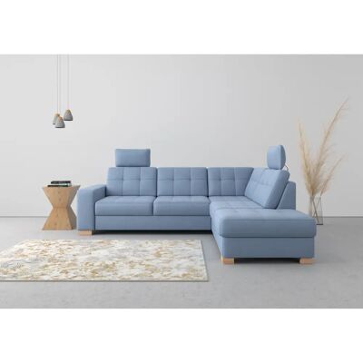 SIT&MORE Quincy L-Form Sofa - Mikrofaser Blau SIT&MORE Quincy L-Form Sofa - Mikrofaser Blau