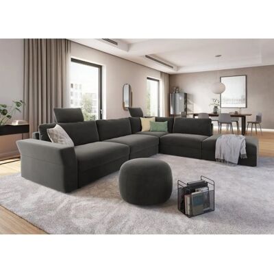 SIT & MORE Cadabra L-Form Sofa - Ottomane rechts, Samtoptik, 356cm SIT & MORE Cadabra L-Form Sofa - Ottomane rechts, Samtoptik, 356cm