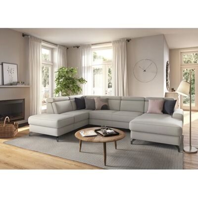 SIT & MORE Scarlett U-Form Sofa - Microfaser, Beige, 333x226cm SIT & MORE Scarlett U-Form Sofa - Microfaser, Beige, 333x226cm