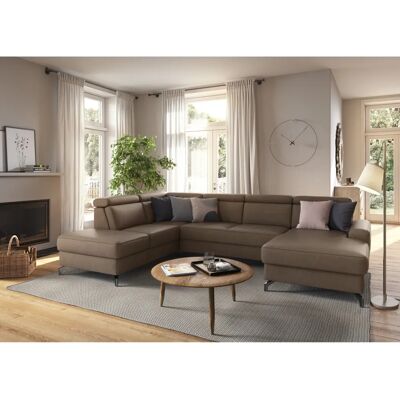 SIT & MORE Scarlett U-Form Wohnlandschaft - Luxus-Mikrofaser, Ottomane links, Kopfteilverstellung SIT & MORE Scarlett U-Form Wohnlandschaft - Luxus-Mikrofaser, Ottomane links, Kopfteilverstellung