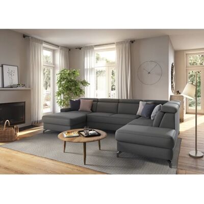 SIT & MORE Scarlett U-Form Grau Sofa - Microfaser, 7,5 Sitzplätze SIT & MORE Scarlett U-Form Grau Sofa - Microfaser, 7,5 Sitzplätze