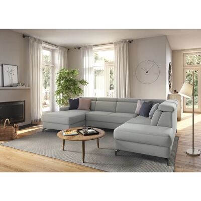 SIT&MORE Scarlett U-Form Sofa - U-Form, Bettfunktion, Chenille, rechts Ottomane SIT&MORE Scarlett U-Form Sofa - U-Form, Bettfunktion, Chenille, rechts Ottomane