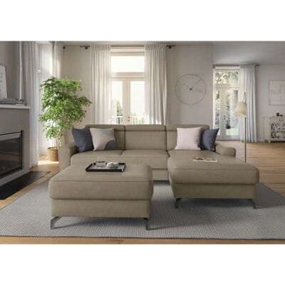 SIT&MORE Scarlett L-Form Sofa - Mikrofaser, Recamiere, Bettfunktion SIT&MORE Scarlett L-Form Sofa - Mikrofaser, Recamiere, Bettfunktion