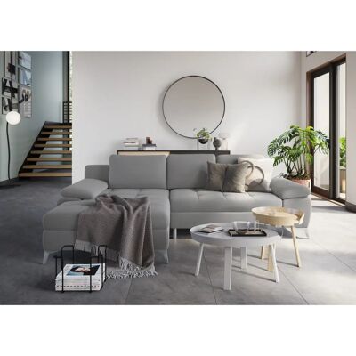 SIT&MORE Latigo L-Form Sofa - Microfaser, Links Recamiere, Grau SIT&MORE Latigo L-Form Sofa - Microfaser, Links Recamiere, Grau