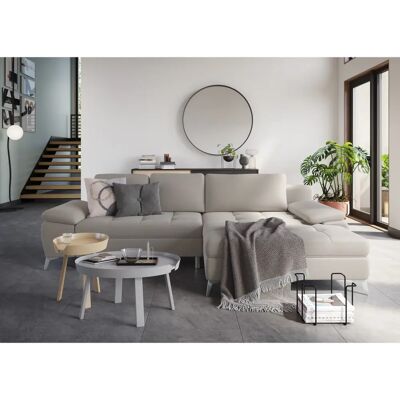SIT&MORE Latigo L-Form Sofa - Microfaser, Recamiere, Grau SIT&MORE Latigo L-Form Sofa - Microfaser, Recamiere, Grau