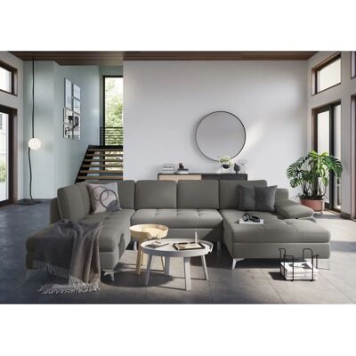 SIT&MORE Latigo U-Form U-Form Sofa mit Stauraum - Braun Mikrofaser SIT&MORE Latigo U-Form U-Form Sofa mit Stauraum - Braun Mikrofaser