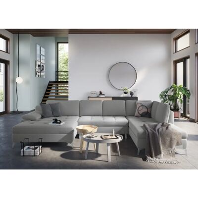 SIT & MORE Latigo U-Form Sofa - Microfaser, Links, Grau SIT & MORE Latigo U-Form Sofa - Microfaser, Links, Grau
