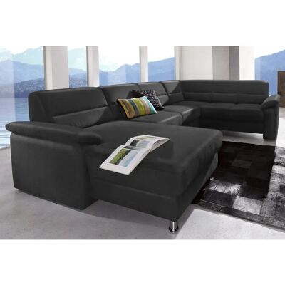 SIT & MORE Ascara U-Form Sofa - Naturleder, Schwarz, 312cm SIT & MORE Ascara U-Form Sofa - Naturleder, Schwarz, 312cm