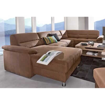 SIT&MORE Ascara U-Form Wohnlandschaft - Mikrofaser, Recamiere links, Braun SIT&MORE Ascara U-Form Wohnlandschaft - Mikrofaser, Recamiere links, Braun