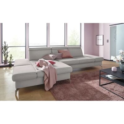 SIT & MORE Brisbane L-Form Sofa - Soft clean, Silber, 319x181cm SIT & MORE Brisbane L-Form Sofa - Soft clean, Silber, 319x181cm
