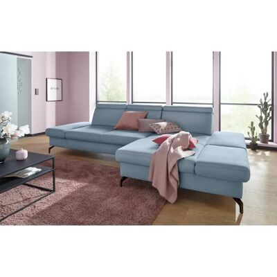 SIT & MORE Brisbane L-Form Sofa - Hochwertiges hellblaues Ecksofa mit Recamiere SIT & MORE Brisbane L-Form Sofa - Hochwertiges hellblaues Ecksofa mit Recamiere