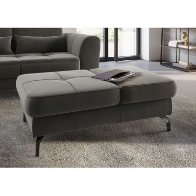 SIT & MORE Bendigo Hocker - Samtoptik, Schwarz Nickelfuß, Max. 100 kg SIT & MORE Bendigo Hocker - Samtoptik, Schwarz Nickelfuß, Max. 100 kg