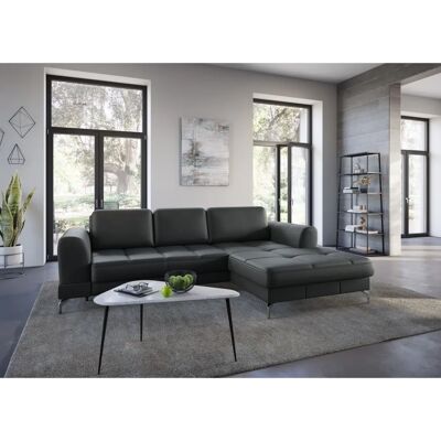 SIT & MORE Bendigo L-Form Sofa - Naturleder, Reversible Recamiere, Schwarz SIT & MORE Bendigo L-Form Sofa - Naturleder, Reversible Recamiere, Schwarz