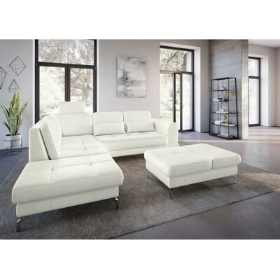SIT & MORE Bendigo L-Form Sofa - Leder, Weiß, Ottomane links - Sofa SIT & MORE Bendigo L-Form Sofa - Leder, Weiß, Ottomane links - Sofa
