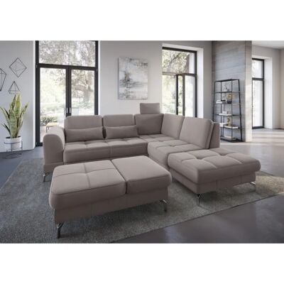 SIT & MORE Bendigo L-Form Sofa - Samtoptik, Rechte Ottomane, 258cm SIT & MORE Bendigo L-Form Sofa - Samtoptik, Rechte Ottomane, 258cm