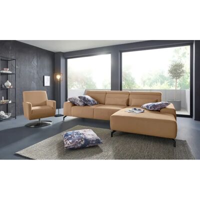 SIT & MORE Gizeh L-Form Sofa - Microfaser, rechts Recamiere, Braun SIT & MORE Gizeh L-Form Sofa - Microfaser, rechts Recamiere, Braun