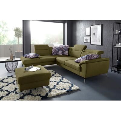 SIT & MORE Percy Grünes Microfaser Ecksofa - L-Form, 270x235 cm, mit Ottomane SIT & MORE Percy Grünes Microfaser Ecksofa - L-Form, 270x235 cm, mit Ottomane