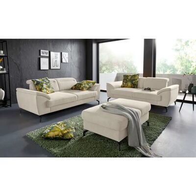 SIT&MORE Percy 2,5-Sitzer Sofa - Mikrofasermicrofaser Paris - Schwarze Nickelfüße - Beige SIT&MORE Percy 2,5-Sitzer Sofa - Mikrofasermicrofaser Paris - Schwarze Nickelfüße - Beige