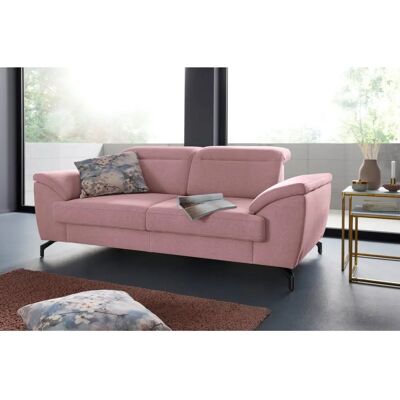 SIT & MORE Percy Sofa - Rosa, 12cm Füße, Verstellbarer Kopfstütze SIT & MORE Percy Sofa - Rosa, 12cm Füße, Verstellbarer Kopfstütze