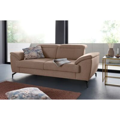 SIT&MORE Percy 2-Sitzer Sofa - Feinstruktur, Kopfteilverstellung, Schwarze Nickelfüße SIT&MORE Percy 2-Sitzer Sofa - Feinstruktur, Kopfteilverstellung, Schwarze Nickelfüße