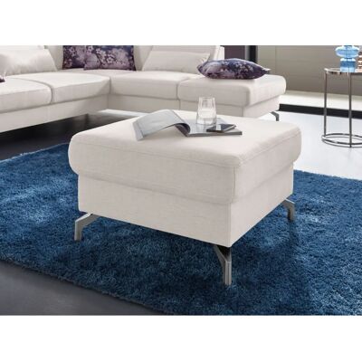 SIT & MORE Percy - Polsterhocker, satiniertes Nickelfuß, Feinstrukturstoff - Hocker SIT & MORE Percy - Polsterhocker, satiniertes Nickelfuß, Feinstrukturstoff - Hocker
