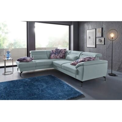 SIT&MORE Percy L-Form Textured Blaues Sofa - Sofa SIT&MORE Percy L-Form Textured Blaues Sofa - Sofa